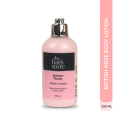 The Bath Store British Rose Body Lotion - Nourishing | Moisture-Locking | Anti-Aging | Women and Men - 200ml