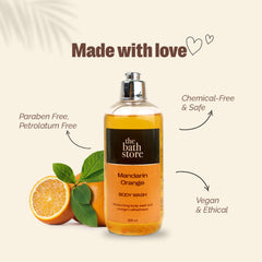 The Bath Store Mandarin Orange Body Wash - Deeply Cleansing | Nourishing Liquid Soap | Men and Women - 300ml