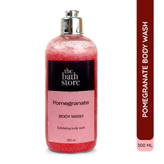 The Bath Store Pomegranate Body Wash - Deeply Cleansing | Exfoliating | Nourishing Liquid Soap | Men and Women - 300ml