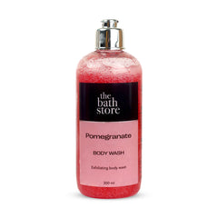 The Bath Store Pomegranate Body Wash - Deeply Cleansing | Exfoliating | Nourishing Liquid Soap | Men and Women - 300ml