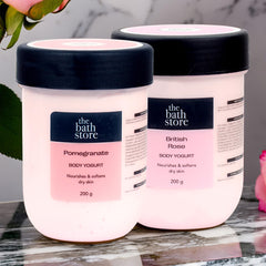 The Bath Store (British Rose & Pomegranate) Body Yogurt | Yogurt Moisturizer for Oily Skin & Dry Skin | Yogurt Body Lotion for Women & Men | For Hydrating Smooth Skin 200gm (pack of 2)