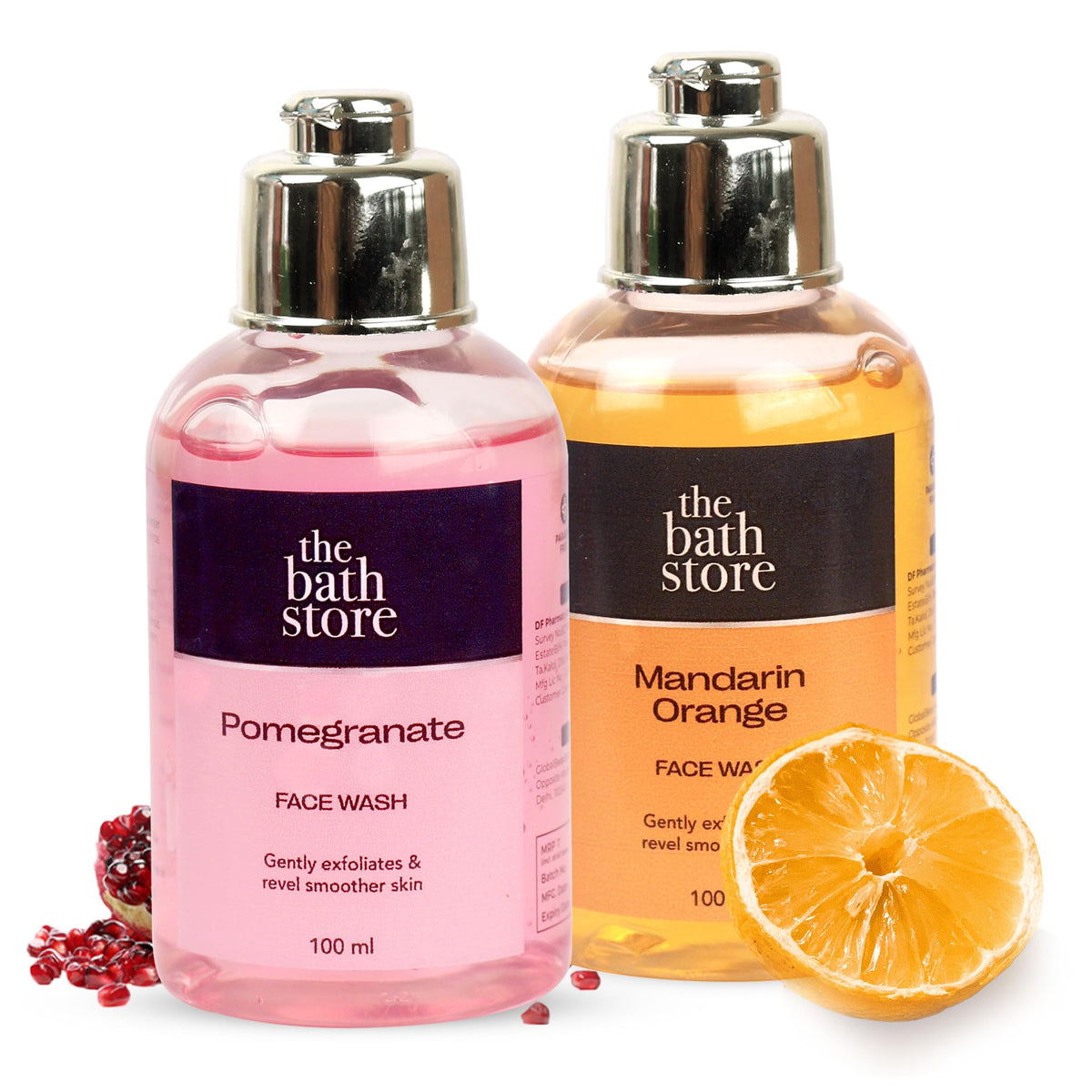 The Bath Store (Pomegranate & Mandarin Orange) Face Wash for Women & Men- Cleanser for Face | Face Wash for Dry Skin & Oily Skin | Tan Removal Face Wash for Glowing Skin- 100ml (Pack of 2)