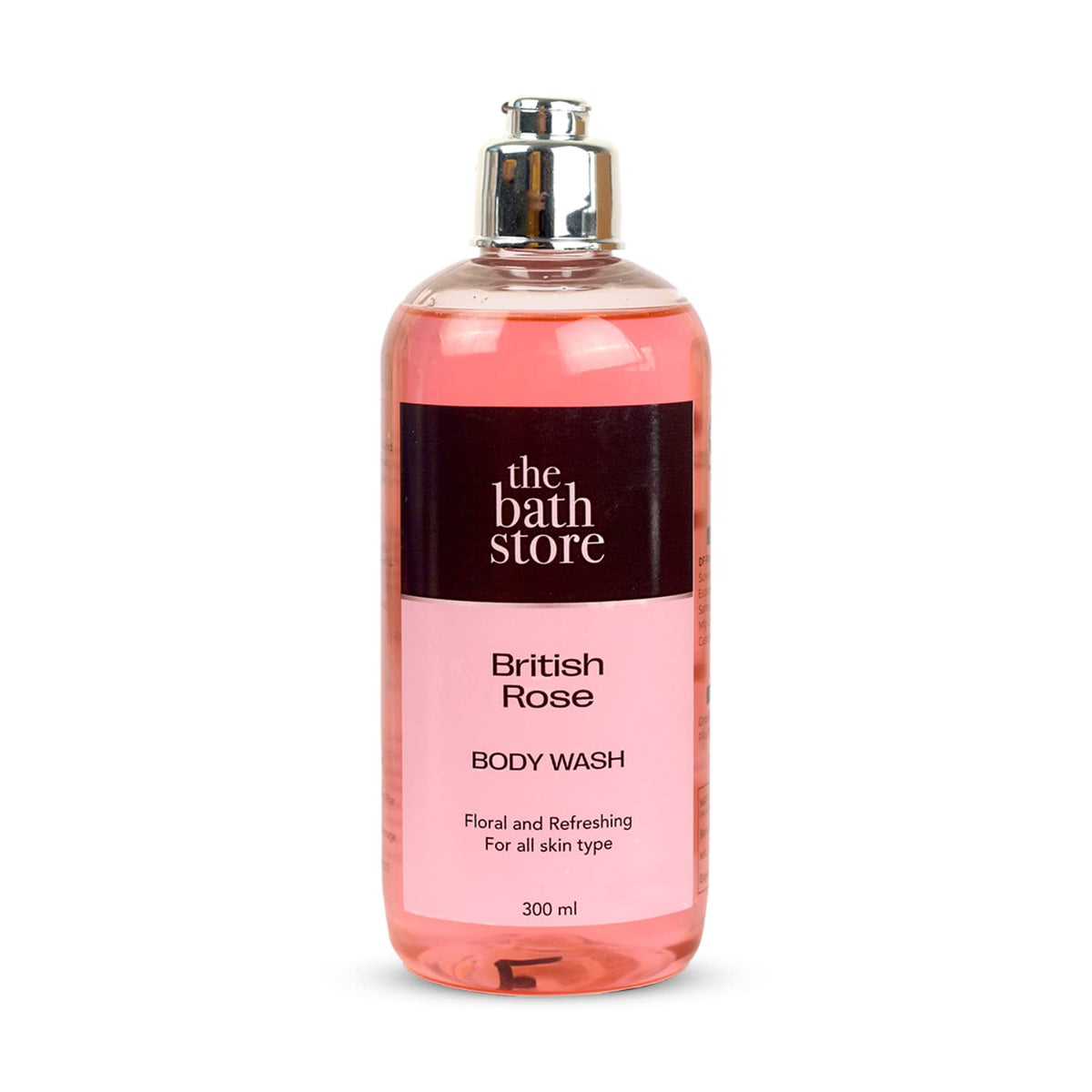 The Bath Store British Rose Body Wash - Deep Cleansing | Exfoliating | Nourishing Liquid Soap | Men and Women - 300ml