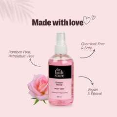 The Bath Store British Rose Body Mist - Refreshing Fragrance (Women and Men) | Long-Lasting Scent - 200ml (Pack of 3)