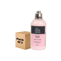 The Bath Store British Rose Body Lotion - Nourishing | Moisture-Locking | Anti-Aging | Women and Men - 200ml (Pack of 3)