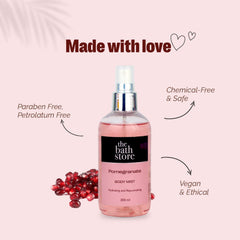 The Bath Store Pomegranate Body Mist - Refreshing Fragrance (Women and Men) | Long-Lasting Scent - 200ml