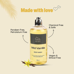 The Bath Store Wild Vanilla Body Wash - 300ml | Elevate Your Bathing Experience with the Sublime Scent of Wild Vanilla | | Cruelty free & Preservative Free | suitable all Skin Type