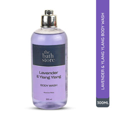 The Bath Store Lavender & Ylang Ylang Body Wash | Smooth & Moisturized Skin | Long Lasting Fragrance | Extra Foam | pH Balanced | Paraben Free & Cruelty Free - 300ml