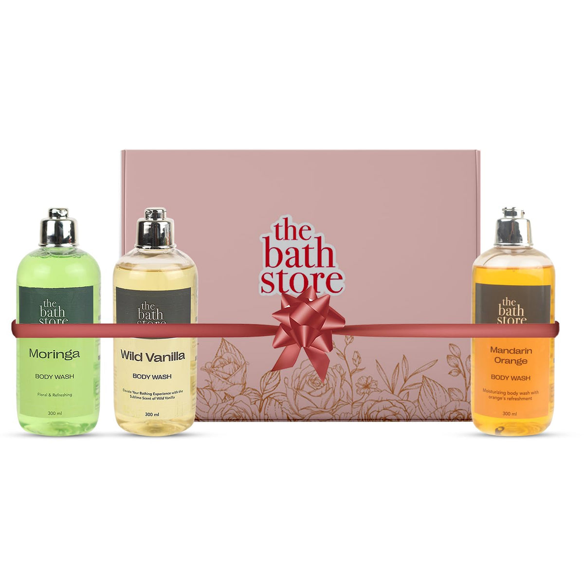 The Bath Store Combo Gift Set (Pack of 3) for Women & Men, Shower Gel, Bathing Bar, Foaming Body Wash, Long Lasting Fragrance, Cleanses & Moisturizes, Floral & Refreshing Body wash - 300ml