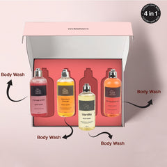 The Bath Store Combo Gift Set (Pack of 4) for Women & Men, Shower Gel, Bathing Bar, Foaming Body Wash, Long Lasting Fragrance | Removes Excessive Oiliness | Body Wash - 300ml