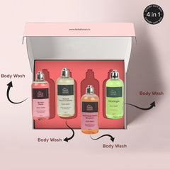 The Bath Store Combo Gift Set (Pack of 4) for Women & Men, Shower Gel, Bathing Bar, Foaming Body Wash, Long Lasting Fragrance, Nourishing & Brightening, Youthful Skin | pH Balanced, Body Wash 300ml