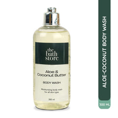 The Bath Store Aloe Butter Coconut Body Wash - Deeply Cleansing | Exfoliating | Nourishing Liquid Soap | Dead skin cells | Men and Women - 300ml