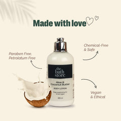 The Bath Store Aloe Butter & Coconut Butter Body Lotion - Nourishing | Moisturizer | Smooth Skin- 200ml (Pack of 2)