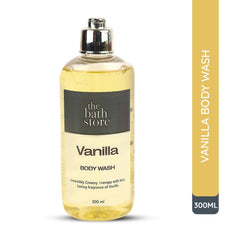 The Bath Store Vanilla Body Wash - 300ml | Skin is Clean, Fresh, & Hydrated | Rich foam Cleans Irritation | Nourishing Body Cleanser for long lasting freshness | Cruelty free | suitable all Skin Type