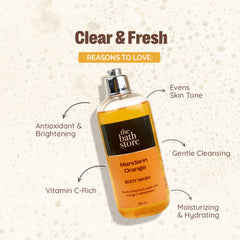 The Bath Store Mandarin Orange Body Wash - Deeply Cleansing | Nourishing Liquid Soap | Men and Women - 300ml (Pack of 10)