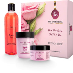 The Bath Store French Rose Combo (Body Butter 200gm + Body Wash 300ml + Body Yogurt 200gm)