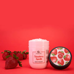 The Bath Store Strawberry Sparkle Body Yogurt for Soft and Supple Skin with Rich Ingredients for All Skin Type - 200 gm