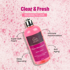 The Bath Store Plum Blossom Body Wash - 300ml |Cleans, Rejuvenates and Energies Skin | Treats skin Rashes | Reduces the effect of Pollution | Cruelty free & Preservative Free | suitable all Skin Type