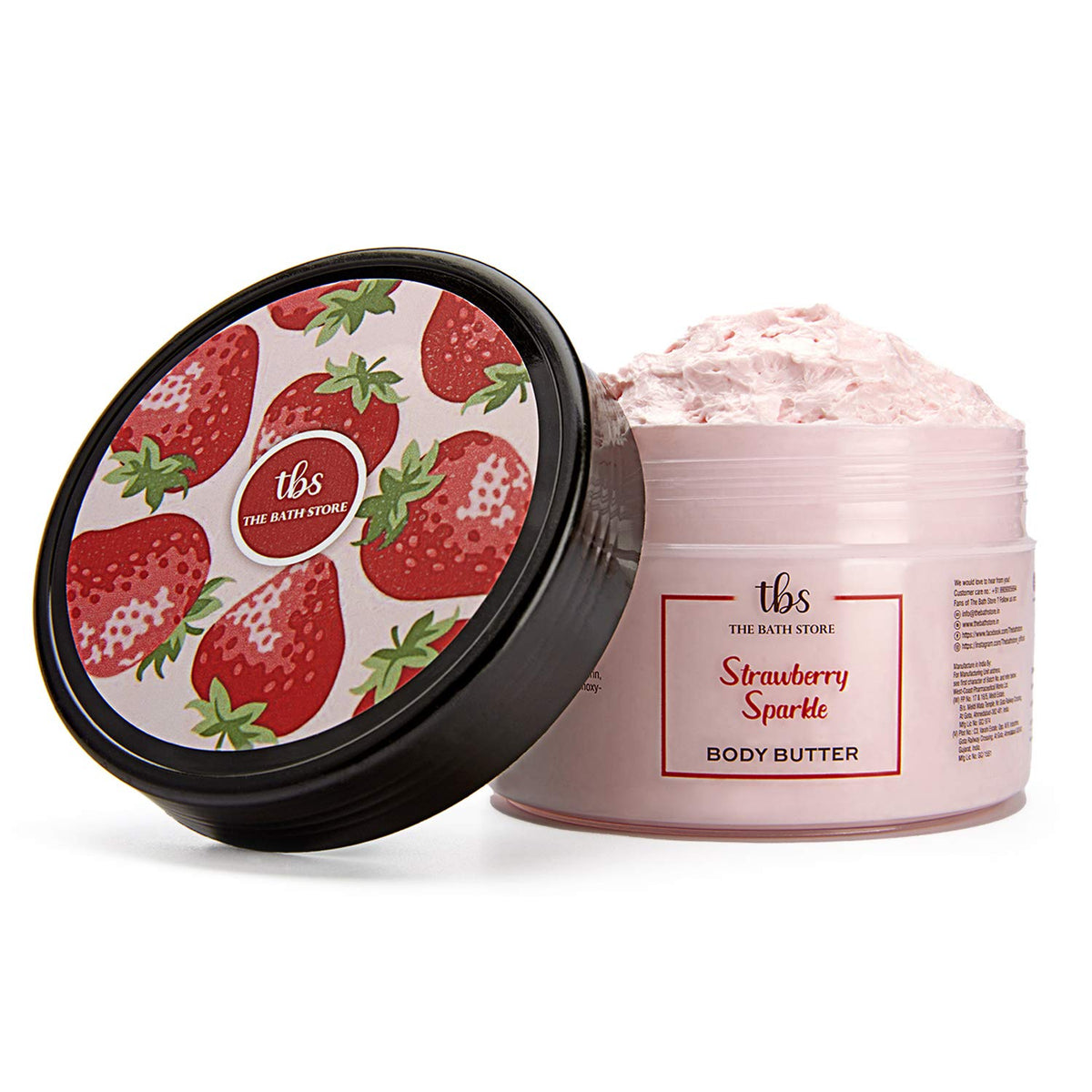 The Bath Store Strawberry Sparkle Body Butter for Deep Moisturizing & Tan Removal, For All Skin Type – 200gm